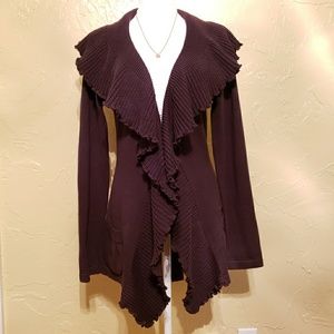 Ruffled Chocolate Sweater